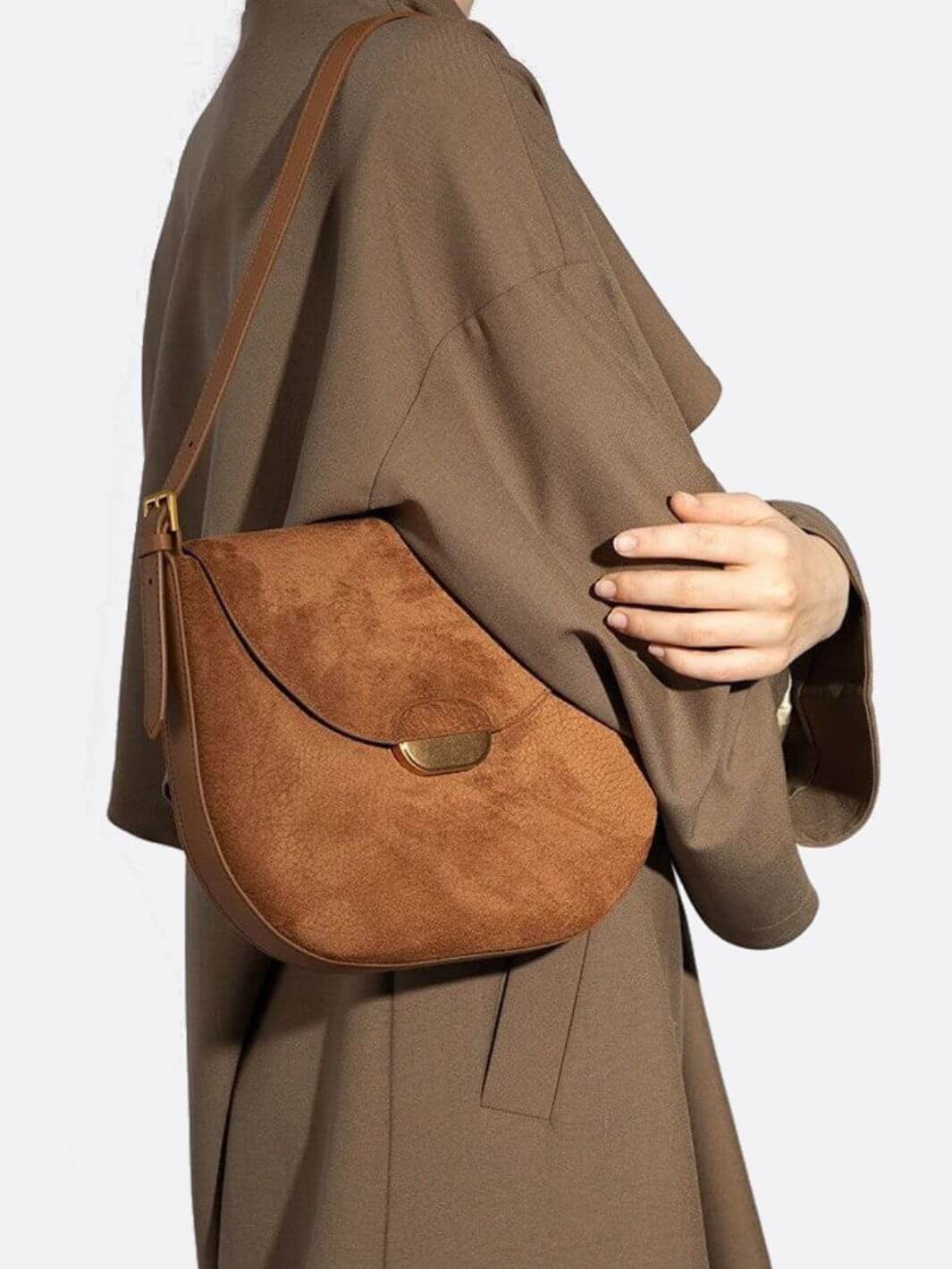 sophia-grace-brown-suede-crescent-shoulder-bag-gold-clasp3