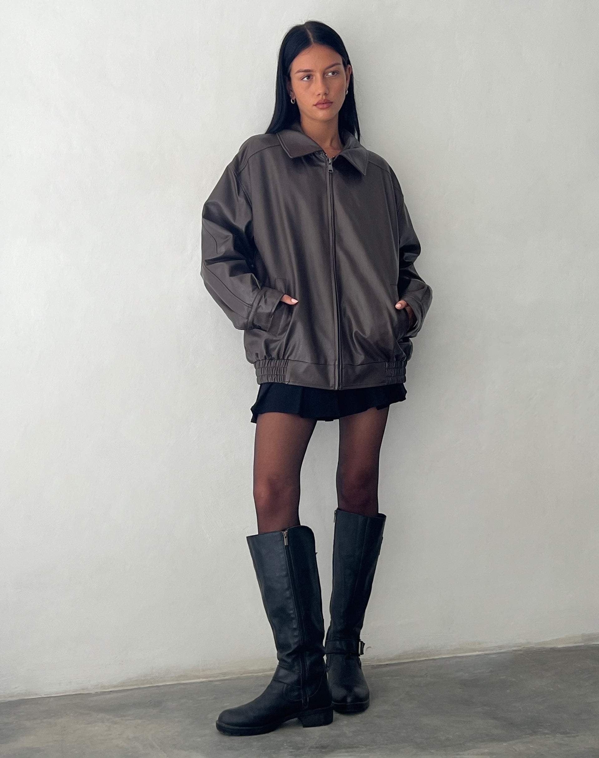sophia-grace-oversized-bitter-chocolate-faux-leather-jacket3
