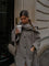 Oversized Wool Coat with Attached Scarf | Heather Taupe