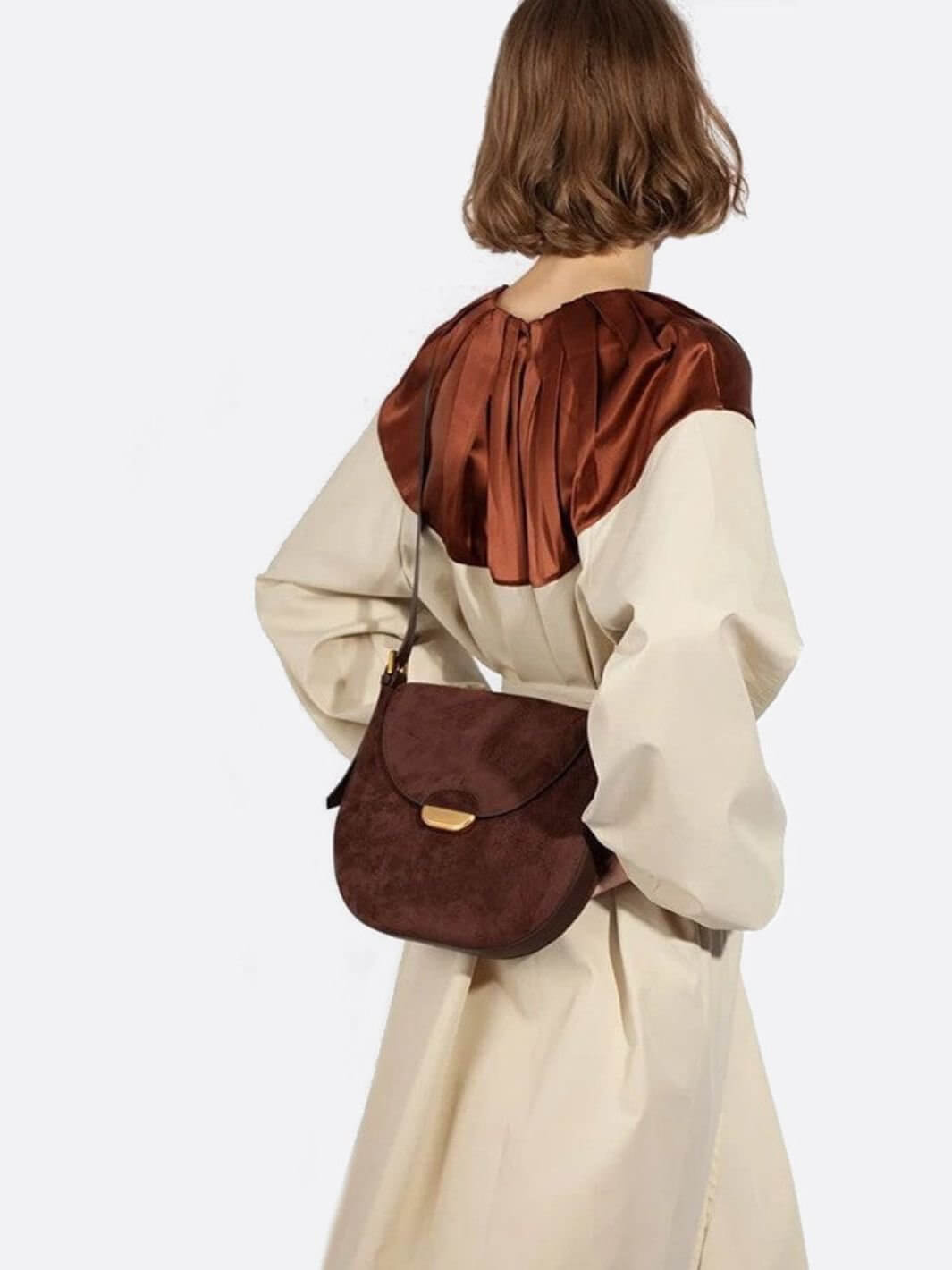 sophia-grace-brown-suede-crescent-shoulder-bag-gold-clasp1