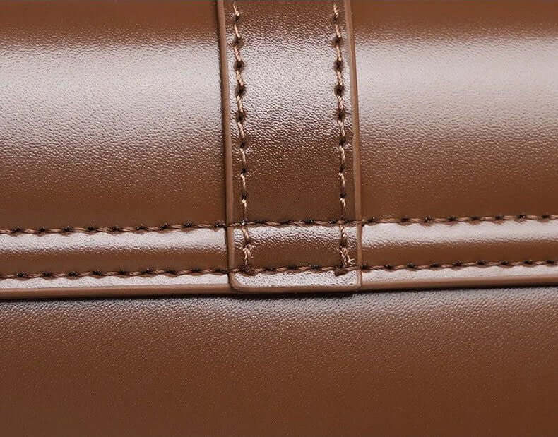 sophia-grace-brown-vintage-baguette-bag-gold-clasp-shoulder-strap7